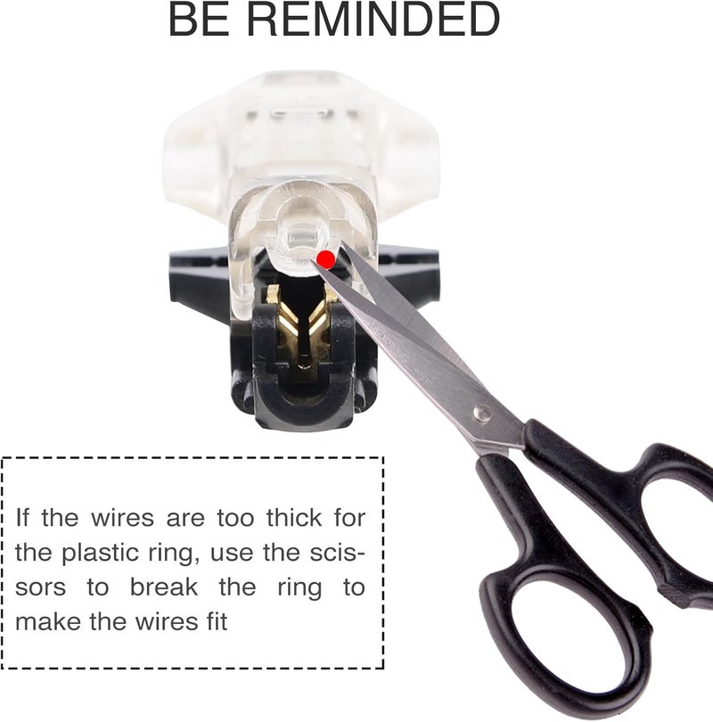 Brightfour T Tap Wire Connectors for 16-20 AWG Wires, No Wire Stripping Low Voltage Wire Splice Connectors, Solderless 3 Way 1 Pin 12 Pack - Image 5